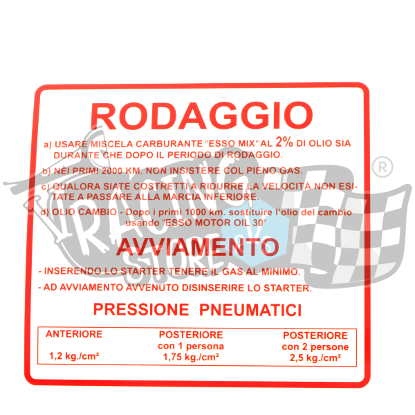 Rms-Classic-142721040 Autocolante rodagem Vespa 125/150 Sprint Rally GTR Super VBB RALLY - Image 1