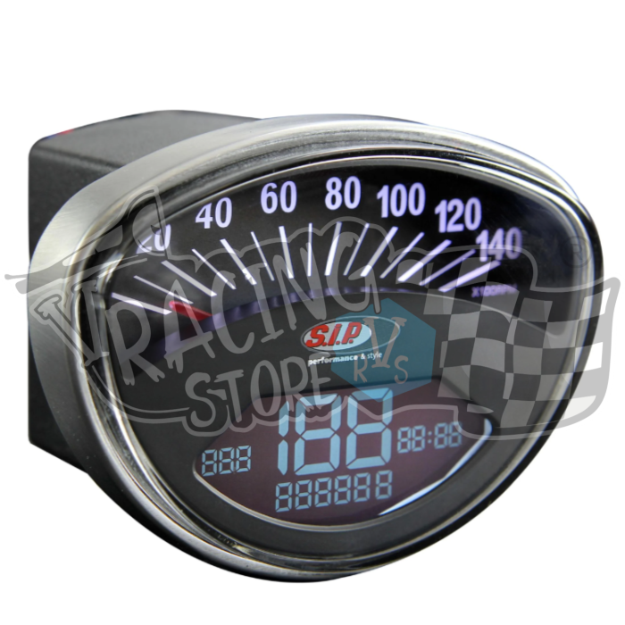 Conta KM SIP Preto Rally Conta-quilómetros DIGITAL SIP PRETO 140 KM/H Vespa Rally GTR Sprint Veloce - Image 1